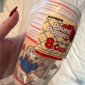 Vintage 1980s Pound Puppies Paper Cups Set of 8 New Sealed
